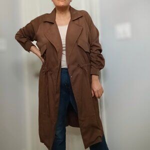 HYFVE Women’s Duster Jacket with Drawstring Waist. Size L